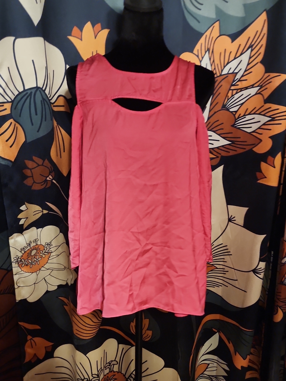 Cato Pink Long Sleeve Women's Top with Front Keyhole